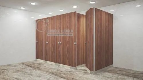 Shoe Box Up Toilet Cubicles Partitions - Wood 3x3x7 Feet Brown | Modular Design for Malls Hospitals Offices Resorts Gyms