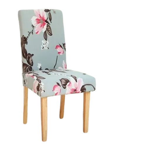 Grey & White Elastic Chair Cover - Polyester Multicolor Floral, Machine Washable | Anti-Static, Shrink-Resistant Cotton Yarn Dyed Rib Woven