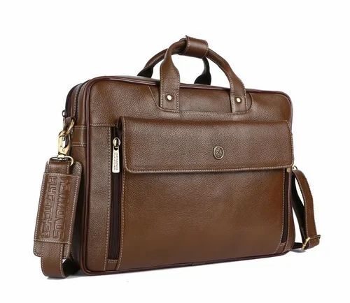 Men Brown Color Leather Office Bag