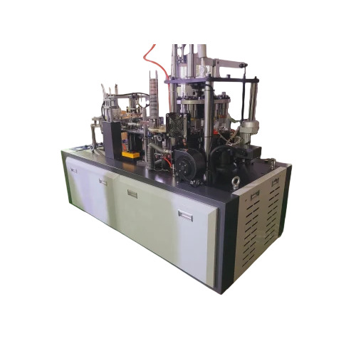 SMBI-1200 Automatic Paper Cup Making Machine - Mild Steel, 300 ml, Grey | 110 Pcs/min, Human Machine Interface, 220 Volt, 1 Year Warranty