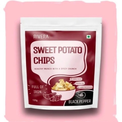 Sweet Potato Chips - Thin Sliced Yellow Round Gluten Free | Fresh Potatoes Edible Oil Salt Seasonings Fried Air-Tight Packaging
