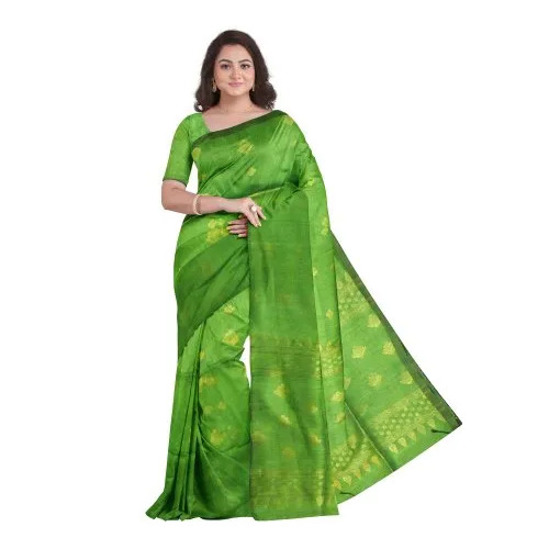 Green Banarasi Silk Linen Saree
