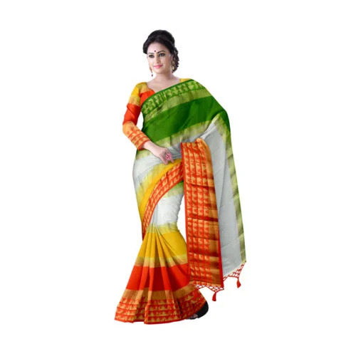 Multicolor Manipuri Kota Designer Saree With Jhalar