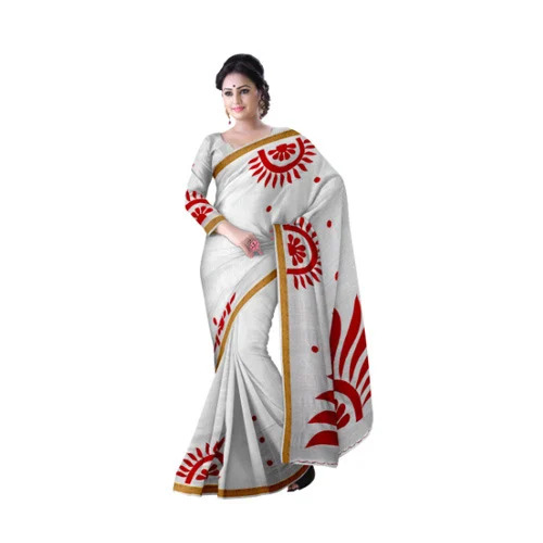 Pure Cotton Embroidered Fashionable Saree