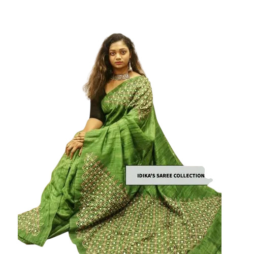 Pure Tussar Ghicha Cutwork Silk Sarees