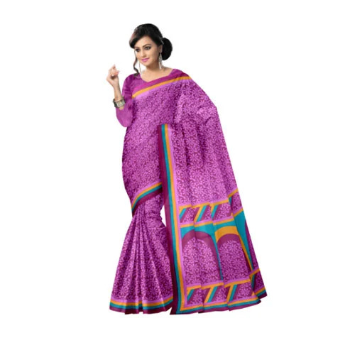 Purple Chiffon Georgette Printed Sarees