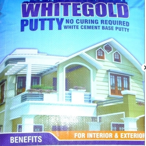 White Gold Putty - Acrylic Bag, White, Water-Based | Smooth Texture, High Gloss, Brush Application, 400-500 Sq Ft Coverage