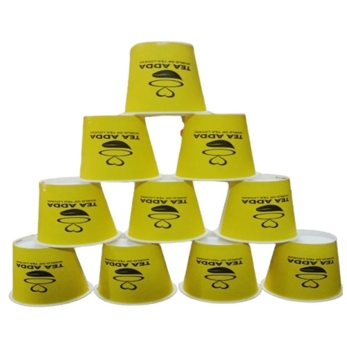 Yellow Tea Adda Printed Paper Tea Cup