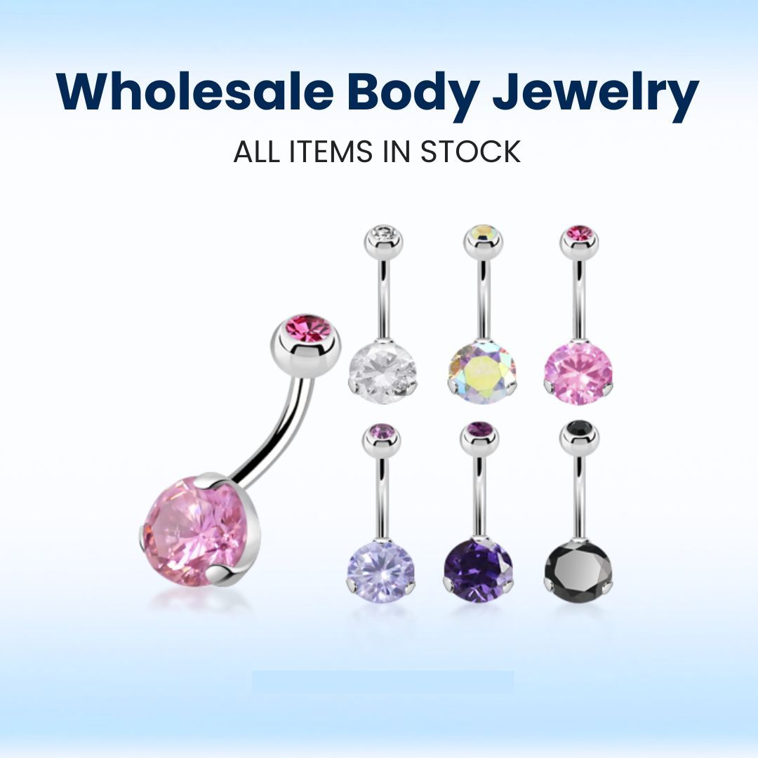 316l Surgical Steel Casting Belly Banana With Cz