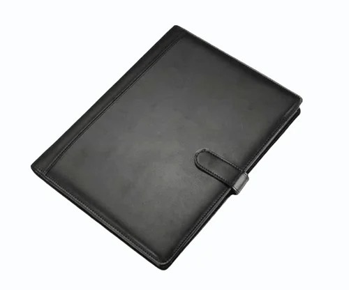 Black Leather Document File Folder