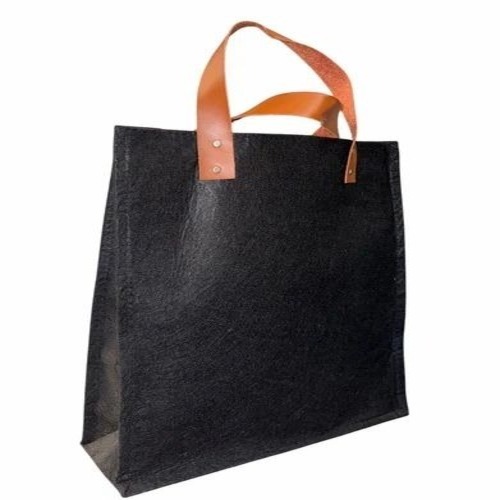 Black Printed Shopping Bag