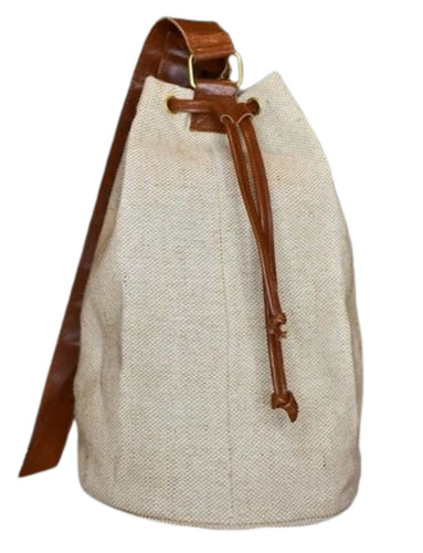 Ladies College White Plain Jute Bag - 8x15 Inch, White Base, Jute Material | Durable, Eco-Friendly, Fine Finished, Shoulder Handle