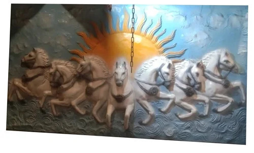 Seven Horse Wall Murals Sculptures