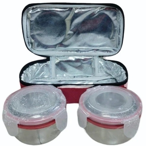 600 Ml Steel Lunch Box - Color: Multicolor