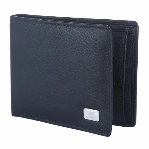 Am Matte Blue Mens Wallet - Leather, Standard Size, Blue | Folded, Open Closure, A Grade