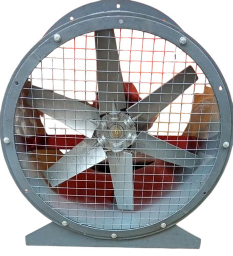 Axial Blow Fan - 15" To 48" Diameter, Grey, Round | Wall Mounted, Electric, 6 Blades, 440V, Single & 3 Phase, 1440 rpm, Heavy Duty