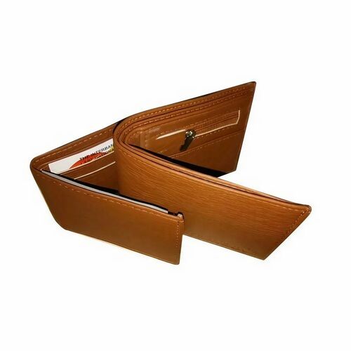 Bi Fold Men Plain Brown Wallet