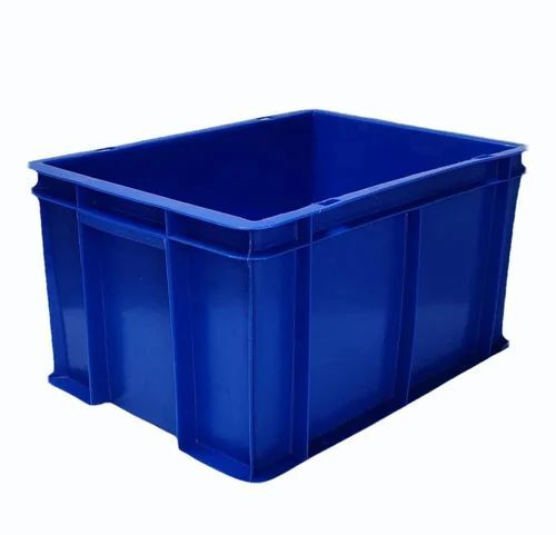 Blue Color Industrial Plastic Crate - PVC, 25 Liter, Blue, Rectangular | Durable, Lightweight, Unbreakable, Water Resistant, Eco Friendly