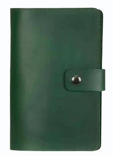 Green Leather Document File Folder