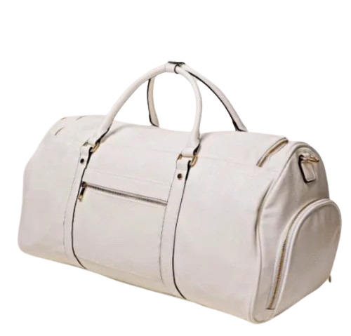 Leather White Gym Bag