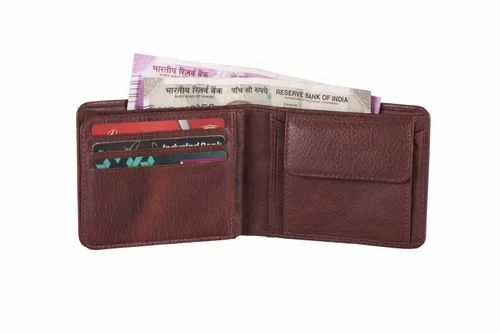 Men Genuine Brown Leather Wallet