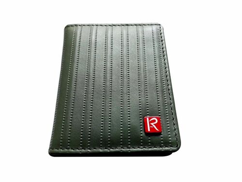 Men Stripe Green Mens Leather Wallet - Leather, Standard Size, Green | Open Closure, Folded, A Grade