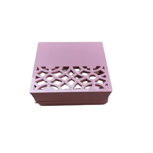 Pink Plastic Jewelry Box - Plastic, 2.75x2.75 Inch, Pink, Square | Polished Smooth Finish, Multifunction Ring Fit