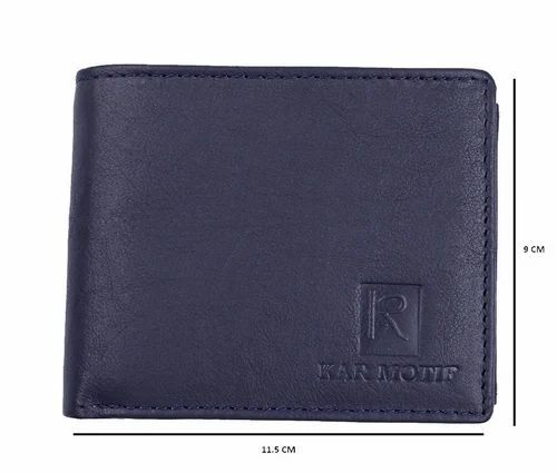 Trendy Blue Leather Mens Wallet