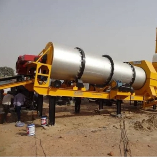 Hot Mix Plant - Mild Steel, Silver and Yellow, 50 Hertz | Energy Efficient, Continuous Mixing, Reliable Performance, Robust Structure, Compact Design, Easy Maintenance, Fast Processing, Long Lifespan