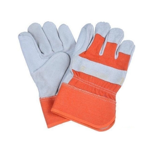 Leather Hand Gloves - Durable Soft Leather, Orange Matte | Flexible Fit, Heat Resistant, Reinforced Stitching, Enhanced Grip