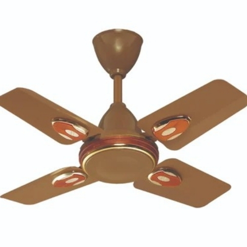 Mini Ceiling Fan - Metal Blades Brown Wall Mounted | Easy Installation Modern Design Durable Build Power Saving
