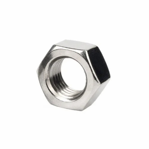Stainless Steel Nut - Silver, Hex Head, Plated Surface | Corrosion Resistant, High Tensile Strength, Threaded Fastening, Load Distribution