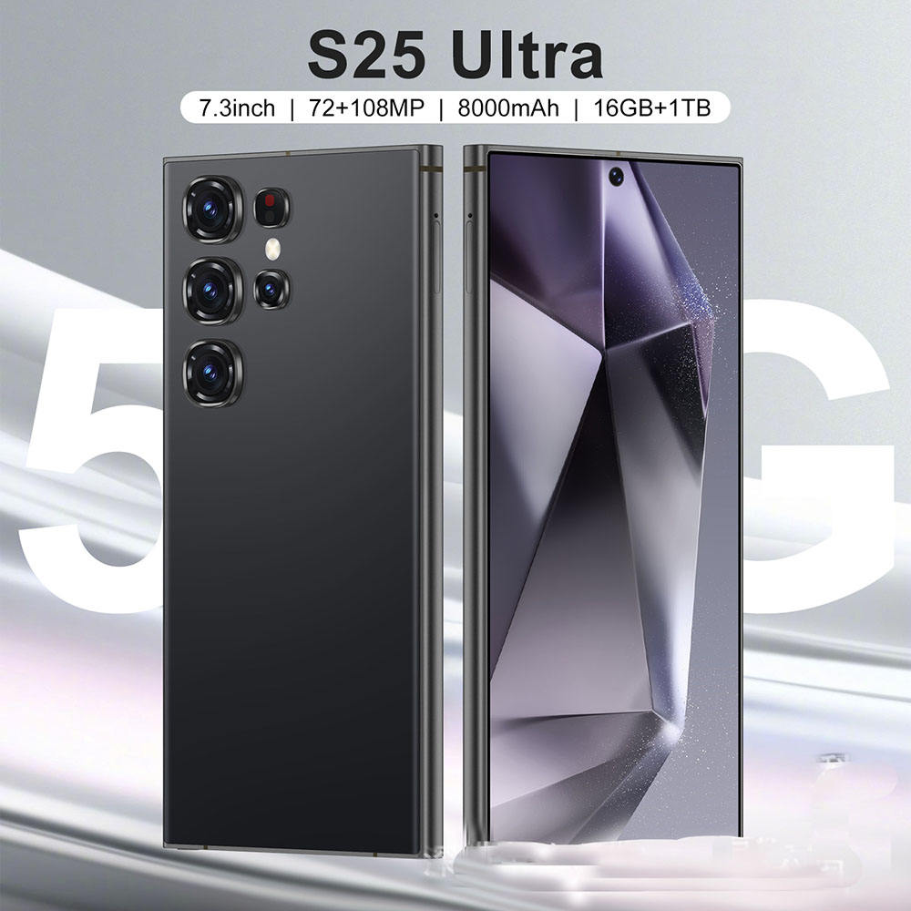 2025 Generation S25 Ultra 5g Lte Android Smartphone All-In-One High-End 6.7 Inch Hd Perforated Large 108mp Rear Octa Core 90hz