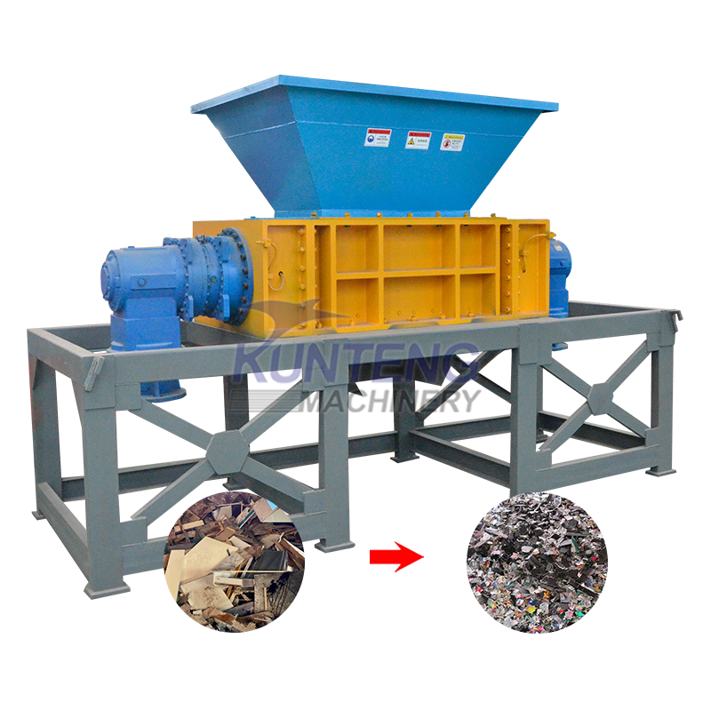 High Efficient Waste Shredder Machine - Blue and Yellow, 150V 50HZ | Durable Build, Powerful Motor, Sharp Blades, Fast Shredding