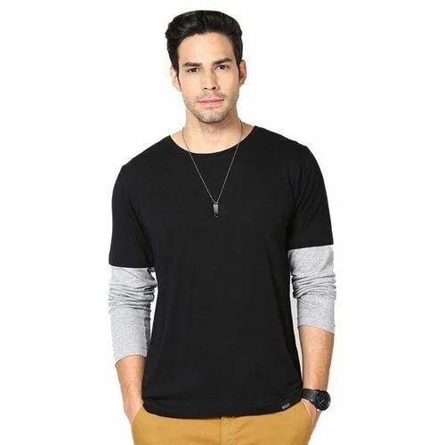 Mens Full Sleeve Cotton T Shirt - Multi Color, Regular Fit, O-Neck | Light Weight, Soft, Breathable, Quick Dry