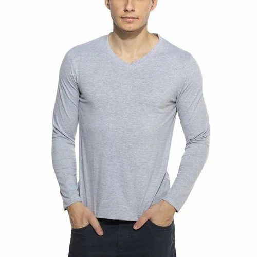 Mens Full Sleeve V Neck T Shirt