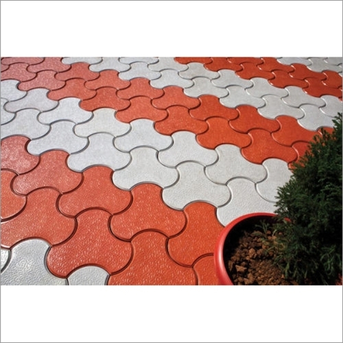 Paver Blocks - Concrete 200x100 mm Red & Silver | Interlocking High Strength Durable