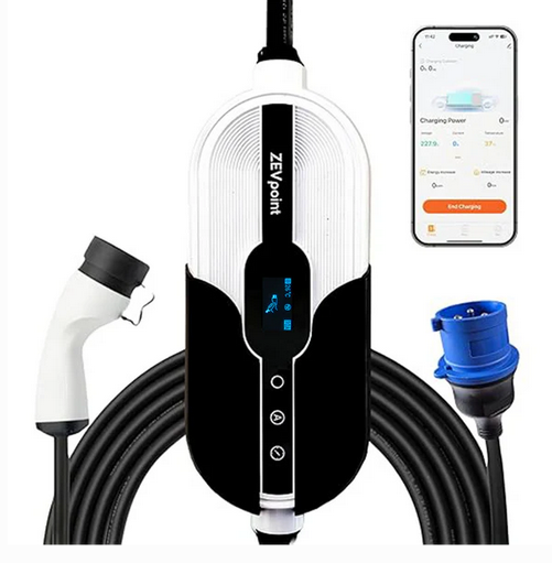 Aveo Pro EV Charger - Portable Compact Design, Adjustable Current | Smart App Control, Fast EV Charging, Advanced Safety Protection