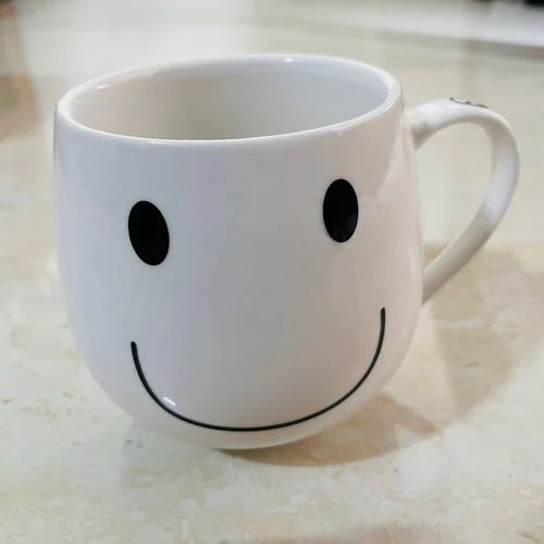 Happy Smile Ceramic Coffee Mug White