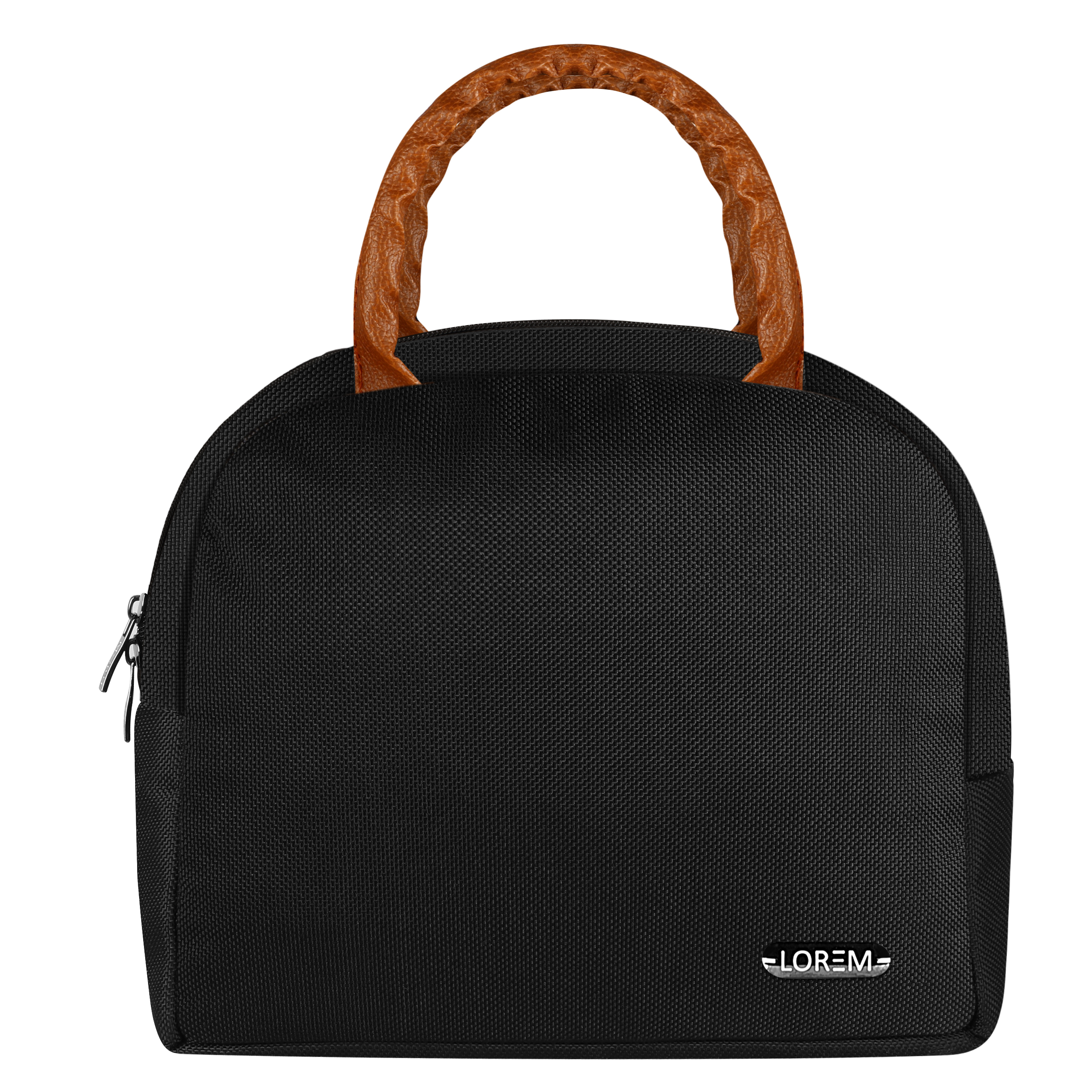 Lorem Unisex Black Pvc Coated Matty Insulated Tiffin Bag/Lunch Bag - Capacity: 8.5 Ltr