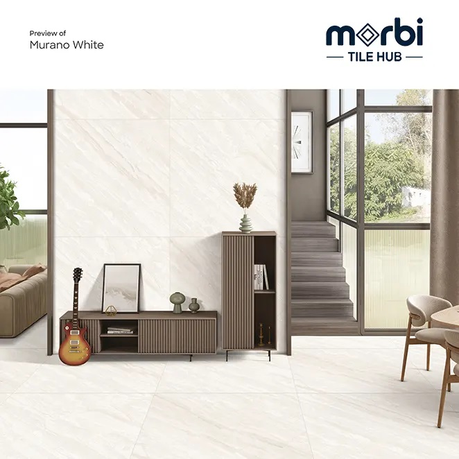 Murano White 1000X1000Mm Satin Gvt Marble Tile - Density: 2.4 Tonne Per Cubic Meter (T/M3)