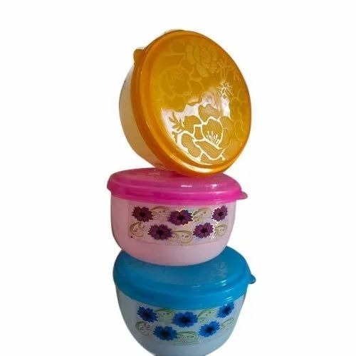 Small Audi Plastic Lunch Box - Plastic, 250 ml, Round, Multi Color | Microwave Safe, School Use