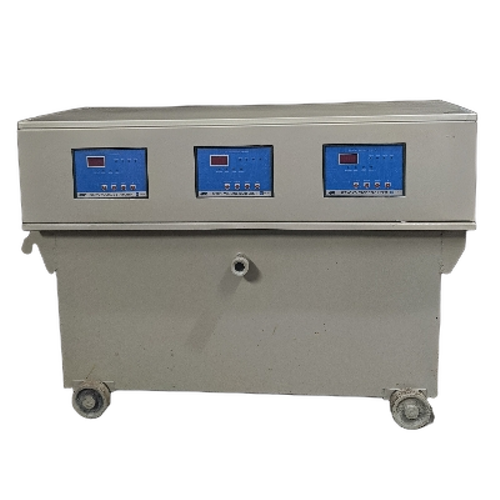 75 Kva Servo Voltage Stabilizer - Metal, Gray, Rectangular, Floor Mounted, 220V, Three Phase, 50Hz | Digital Display, Microcontroller Control, Shock and Heat Resistant