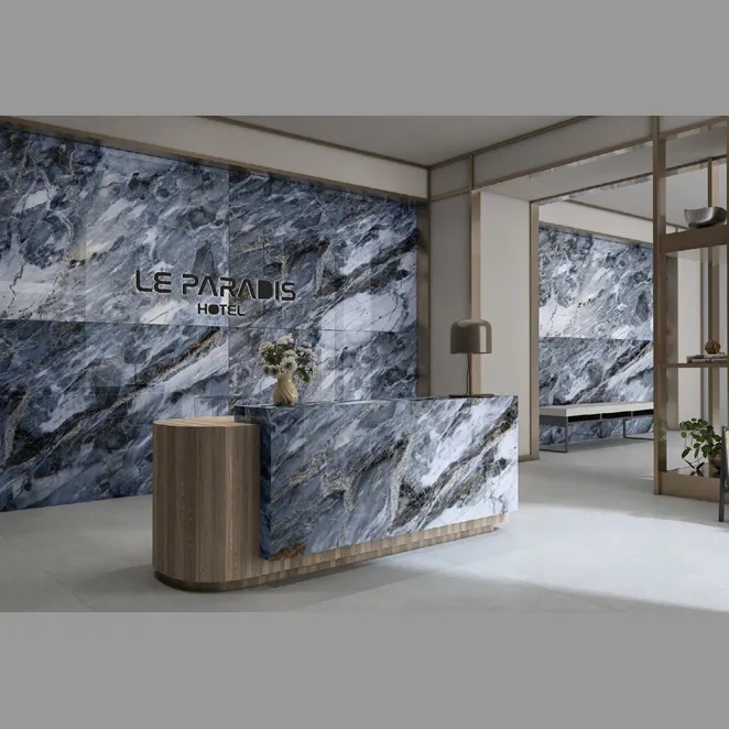 Almond Gris 1200X1800 Glossy Stone Look Pgvt Tile - Artificial Stone Type: Artificial Marble