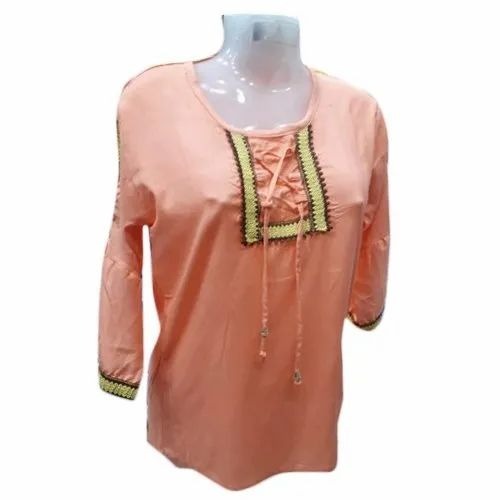 Casual Rayon Top - Printed Rayon Fabric, Full Sleeve, Round Neck, Machine Washable | Breathable, Washable, Summer Wear