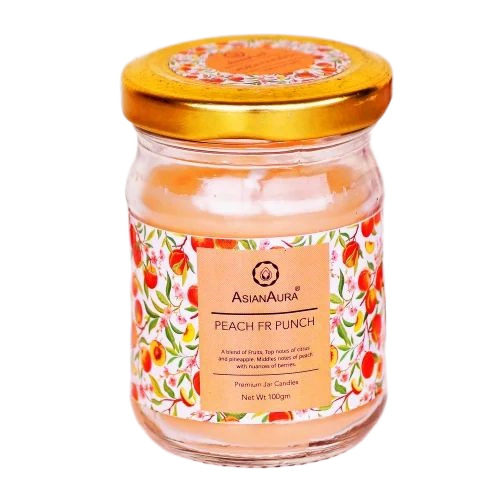 Decorative Jar Scented Candle - Handmade Soy Wax, 5x9 cm, Multicolor, Flame-less Cotton Wick