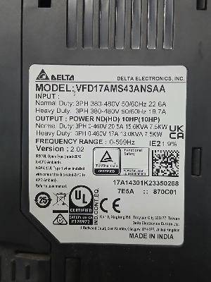 Delta Ac Drive - Frequency (Mhz): 50