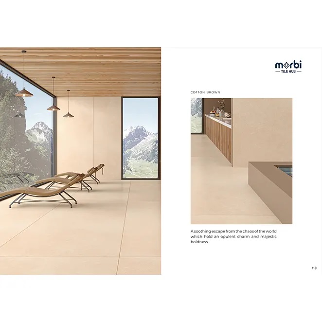Infinito Brown Gloss 1200X2400 Glossy Marble Colour Body Tile - Color: Beige
