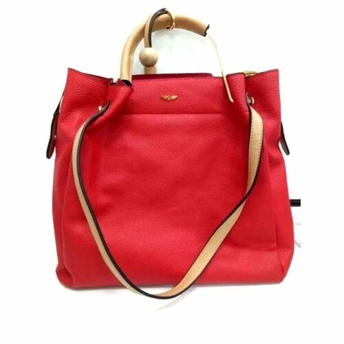 Ladies Red Polyester Handbag