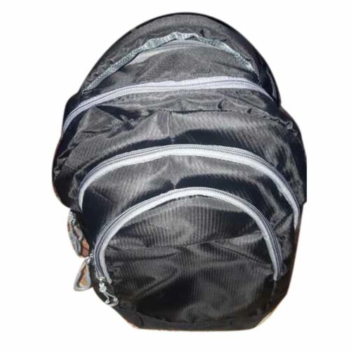 Polyester Black College Bag - Good Quality, New, Durable, Stylish | Moisture Proof, Zipper Top, Standard Size, Handle